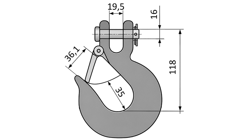 CÂRLIG CU SIGURANȚĂ - 5000 KG