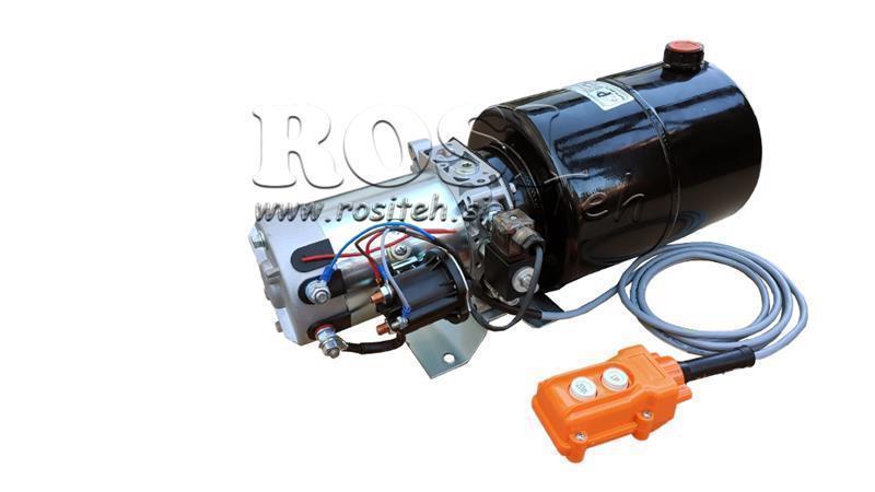 AGREGAT HIDRAULIC MINI 12V DC - 1.6kW = 2.1cc - 8 lit - asamblare în direcție unică (metal)
