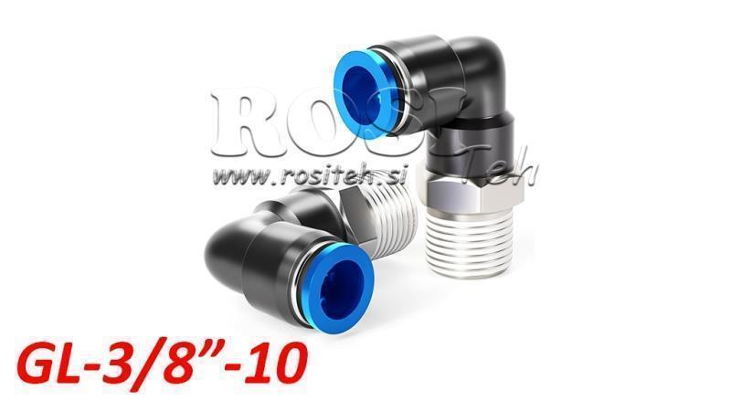 CONEXIUNE PNEUMATICĂ PLUG ÎN UNGHI TPA CU FILET GL-038-10