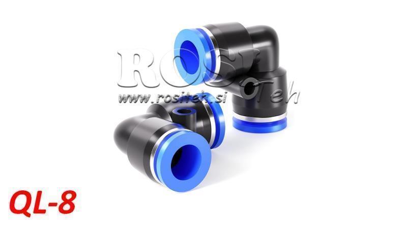 CONECTOR PNEUMATIC ÎN UNGHI TPA FĂRĂ FILET QL-8