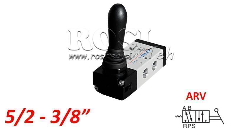 VANĂ MANUALĂ PNEUMATICĂ 5/2 3/8 PRT-0852-ARV ÎNAPOI CU SPRING