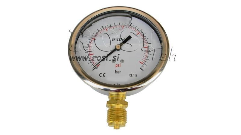 MANOMETER DN100 VERTICAL 0 - 100 BAR - 1/2