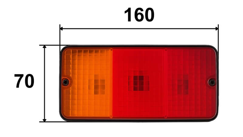 LAMPĂ RECTANGULARĂ SPATE 3 POZIȚII