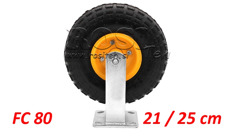 ROATĂ PNEUMATICĂ 21/25cm CU BAZĂ FIXĂ FC80