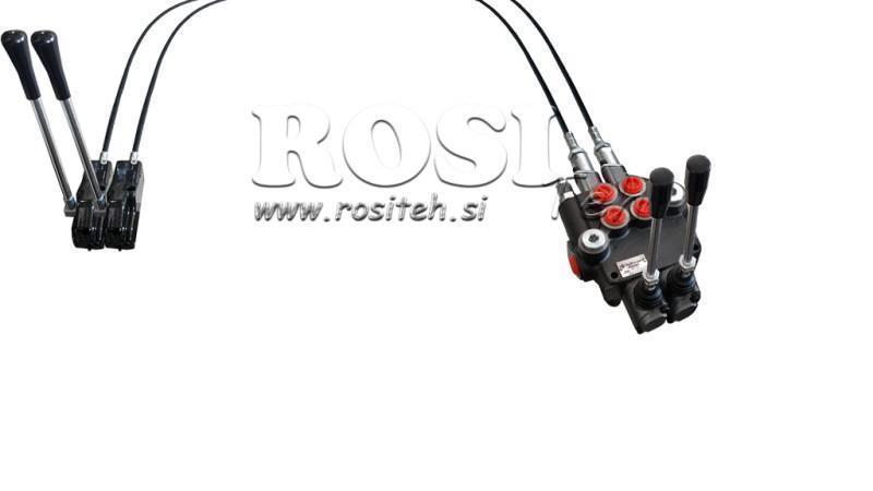JOYSTICK CU DOUĂ MÂINI 3 m VALVĂ HIDRAULICĂ 2xP40 litri