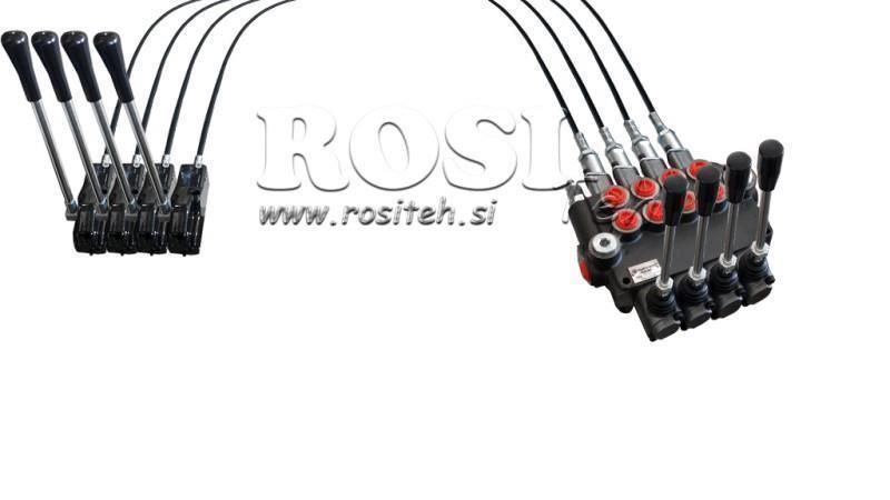 JOYSTICK CU DOUĂ MÂINI 3 m VALVĂ HIDRAULICĂ 4xP40 litri