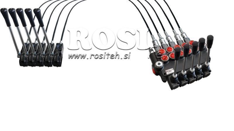 JOYSTICK CU DOUĂ MÂINI 1 m VALVĂ HIDRAULICĂ 5xP40 litri