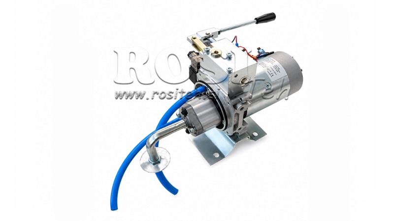 MINI HIDRAULINIS JĖGOS BLOKAS 12V DC - 1.6kW = 2.1cc - 8 litrai - vienfazis įrenginys SU MANUALINIU SIURBLIU