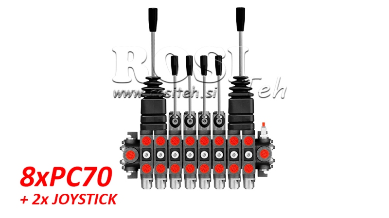 HIDRAVLIČNI VENTIL 8xPC70 + 2X JOYSTICK