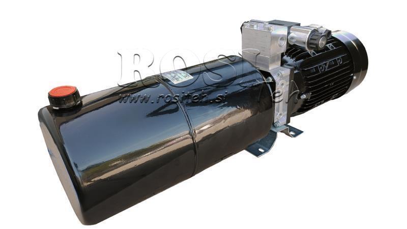 MINI HYDRAULISK AGGREGAT 230V AC (2.2 kW) 120 bar - 8.0 cc - 11.2 lit/min - tank 12 lit