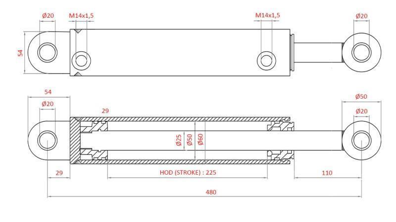 HYDRAULIC STEERING CYLINDER FIAT-NEW HOLLAND OEM-5189893