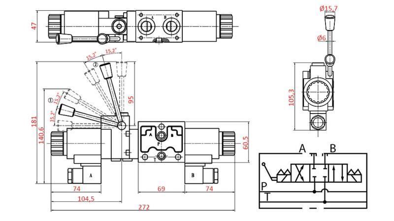 VALVĂ HIDRAULICĂ MANUALĂ ȘI ELECTROMAGNETICĂ YEAT-ASAMBLARE 12V N1
