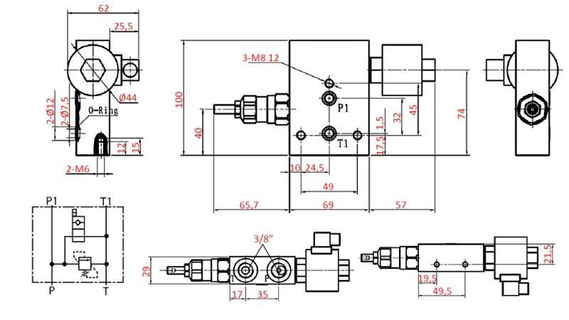 SEGMENT D'ENTRÉE BY-PASS AVEC SÉCURITÉ POUR VALVE AMOVIBLE YEAT 12V