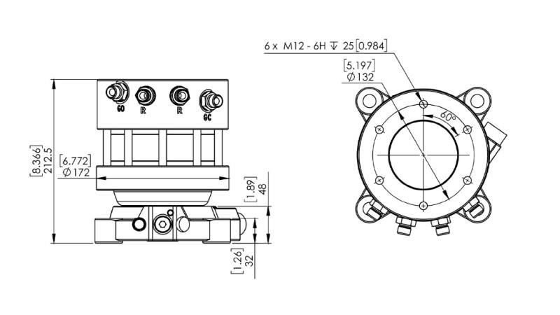 14046 - ROTATOR HIDRAULIC CR400 - 4500/2500 FLANȘĂ DUBLĂ