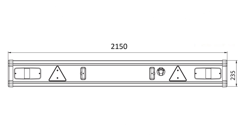 ANHÄNGER-STOßFÄNGER TÜV-MODELL MIT LEUCHTEN 2150MM