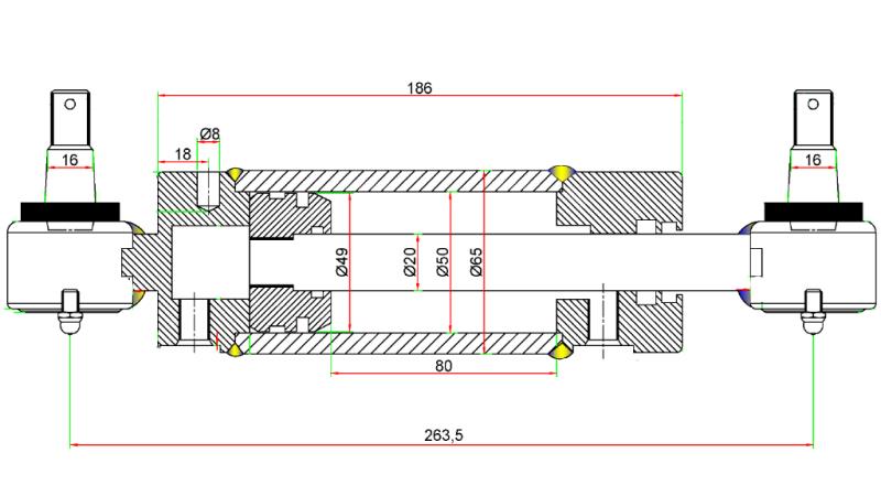 HYDRAULISK STYRNINGSCYLINDER JOHN DEERE OEM-AM147173
