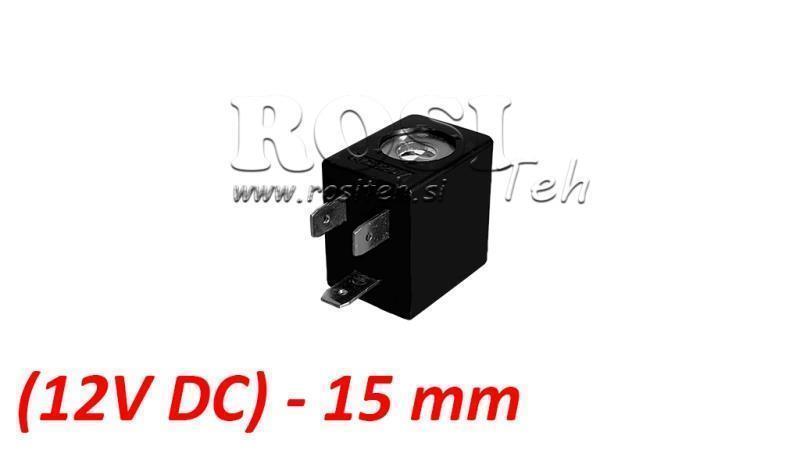 (15) BOBINĂ EL. MAG. 12V DC 2.5W PENTRU VALVĂ PNEUMATICĂ 1/8