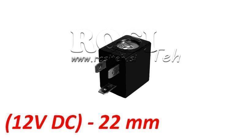 (22) BOBINĂ EL. MAG. 12V DC 3W PENTRU VANĂ PNEUMATICĂ 1/4-3/8-1/2