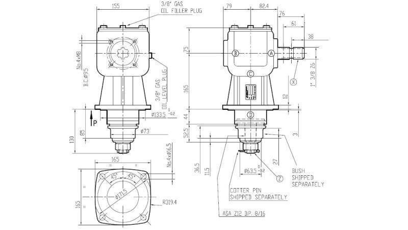 ROTAȚIE DE UNGHI LF-205J 1:1.92 (30CP-22kW)