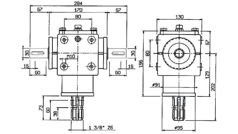 ROTAȚIE UNGHI PTO-R20T 1:2 (25CP-18kW)
