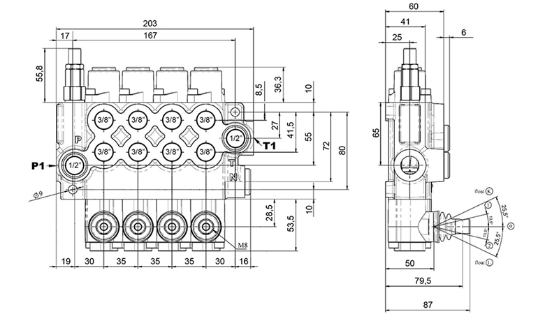 MANUAL SUPAPĂ HIDRAULICĂ MONOBLOC 4xZ50