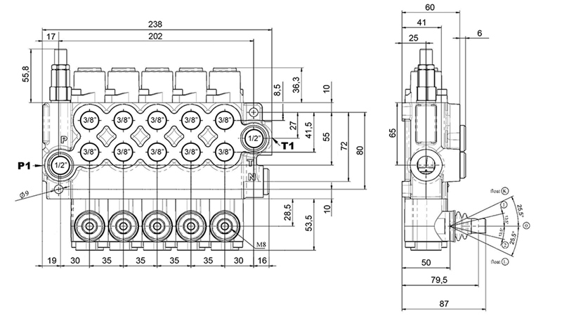 MANUAL SUPAPĂ HIDRAULICĂ MONOBLOC 5xZ50