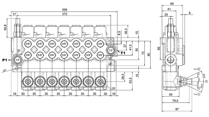 MANUAL SUPAPĂ HIDRAULICĂ MONOBLOC 7xZ50