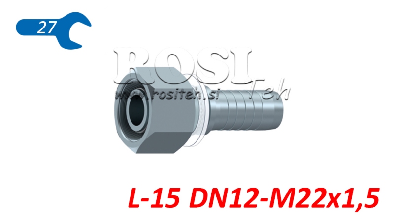 CONEXIUNE HIDRAULICĂ DKOL 15 L FEMELĂ DN12-M22X1,5