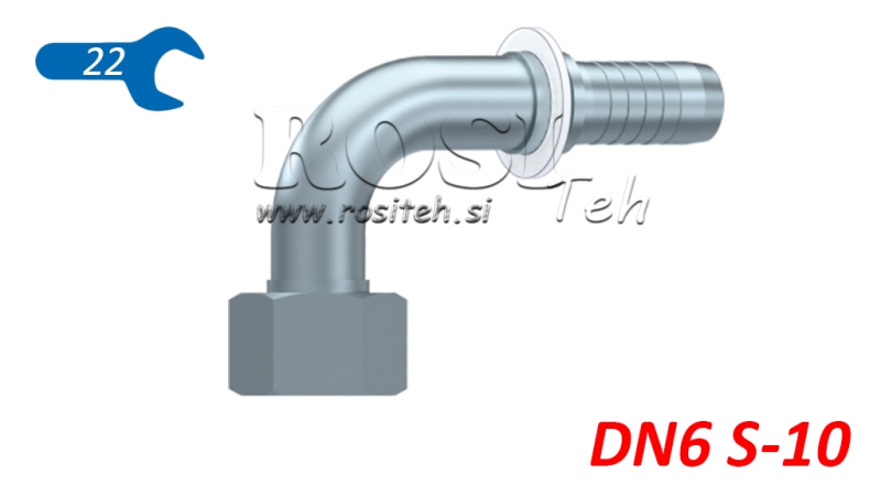 HYDRAULIC FITTING DKOS 10 WITH FEMALE ELBOW 90 DN6-M18X1.5