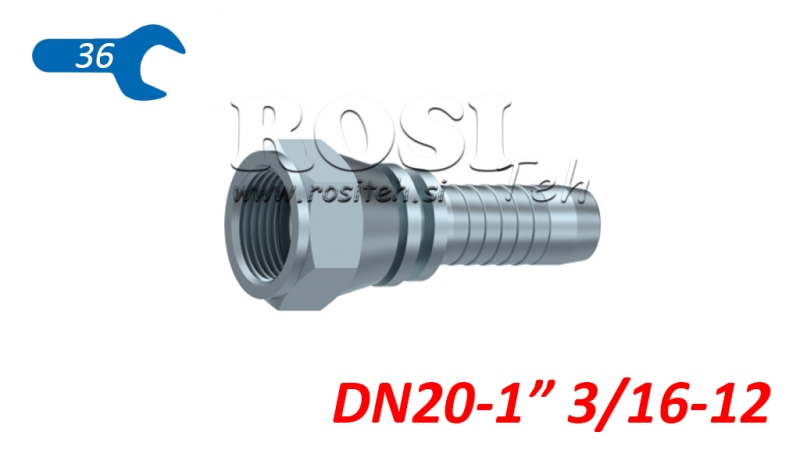 CONEXIUNE HIDRAULICĂ DKJ JIC74° FEMELĂ DN20-1” 3/16-12