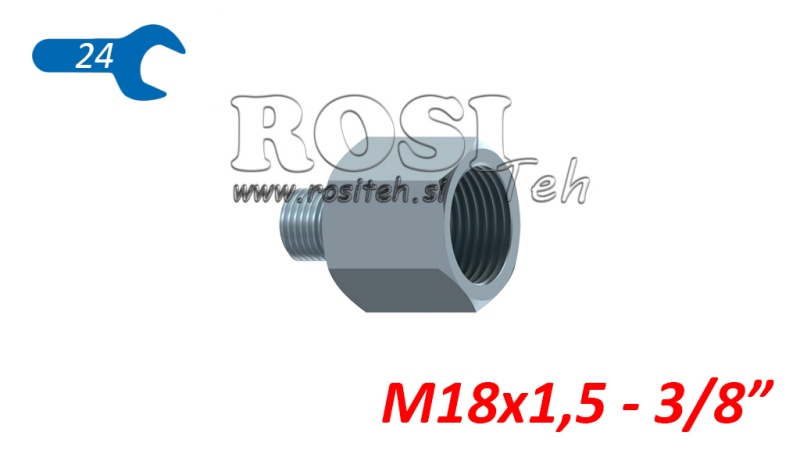 HYDRAULISK ADAPTER HAN-KVINNE 18X1.5-3/8