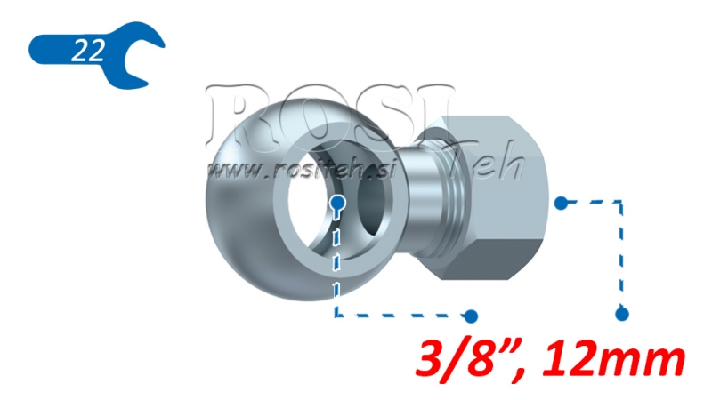 METALLILETKU BANJO 3/8 MUTTERILLA