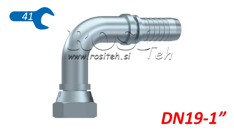 HYDRAULISK TILKOBLING BSP HUNN ELBOW 90° DN19-1