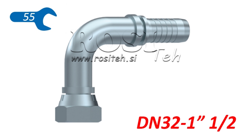 CONEXIUNE HIDRAULICĂ BSP FEMELĂ ÎN COLȚ 90° DN32-1 1/2