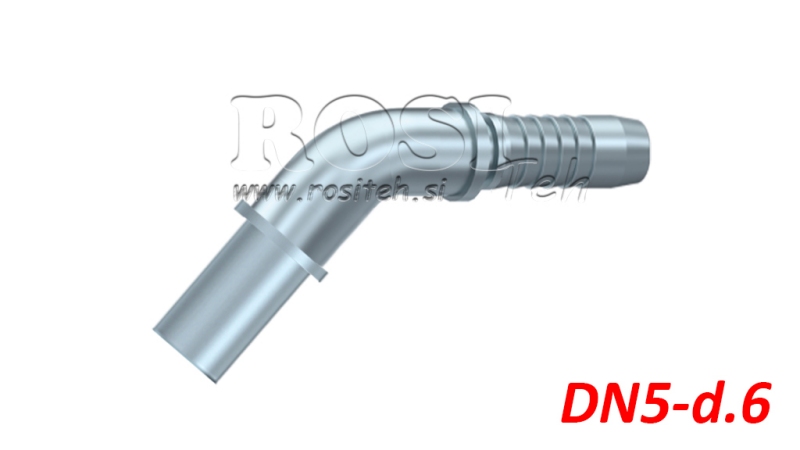 HYDRAULISK KOBLER SLANGE OVERGANGS BEND 45° DN5-d.6
