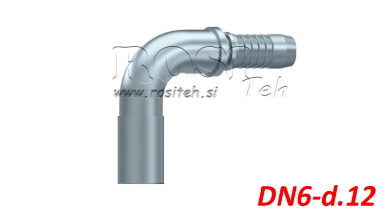 HYDRAULIC CONNECTOR HOSE TRANSITION ELBOW 90° DN6-D.12