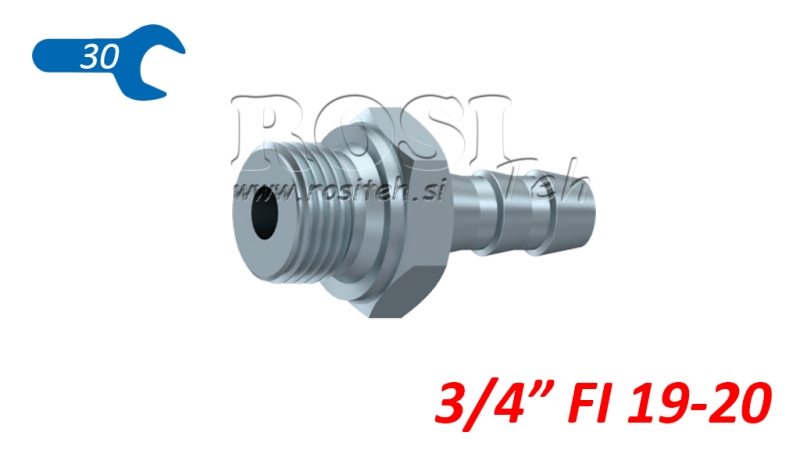 HYDRAULICKÁ PRÍPOJKA SAMEC 3/4 PRE GUMENÚ HADICU Ø19–20