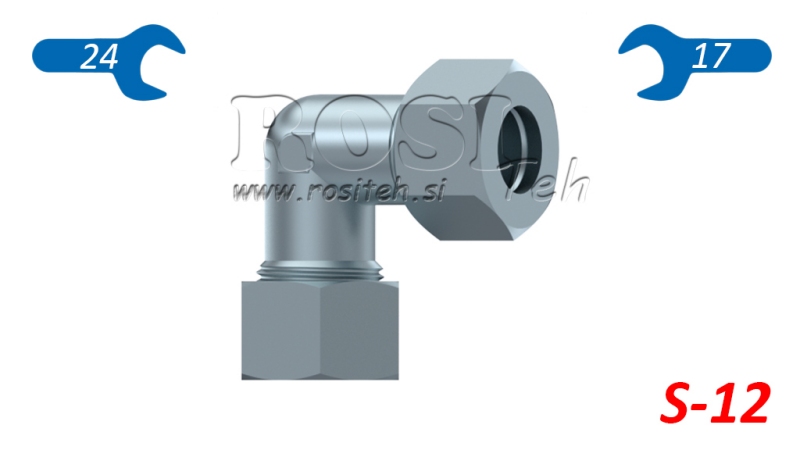 COT HIDRAULIC 90° S-12 CU PIULIȚĂ