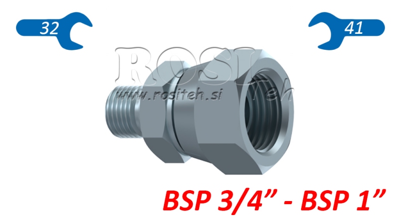 HYDRAULISK SVÄNGMUTTER REDUKTION BSP  3/4-BSP 1