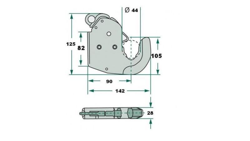 AUTOMATISK KROK FÖR TRAKTORHÄNGARE HYDRAULIK CAT.1 ECO - dimensioner