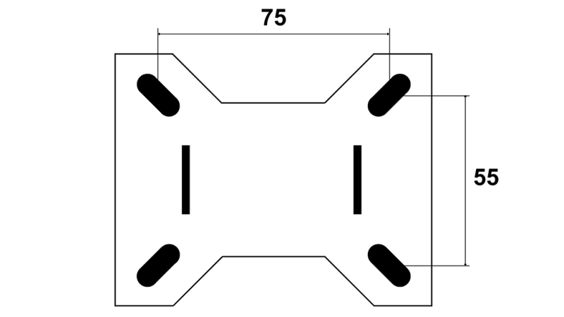 ROATA 100mm CU BAZĂ FIXĂ