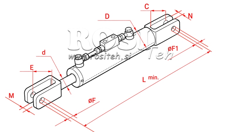 TIRANT LATERAL HIDRAULIC - CASE-IH 80/40MIN.520 TIP (1) Φ 26/22