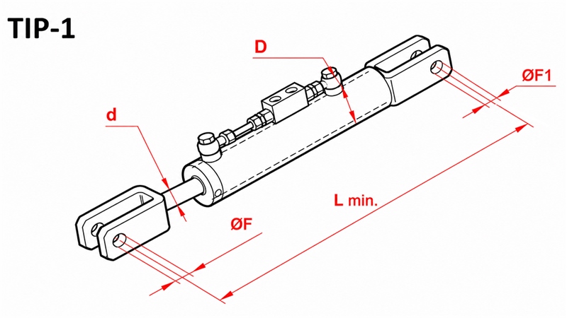 TIRANT LATERAL HIDRAULIC - CASE-IH 80/40MIN.610 TIP (1) Φ 19/16