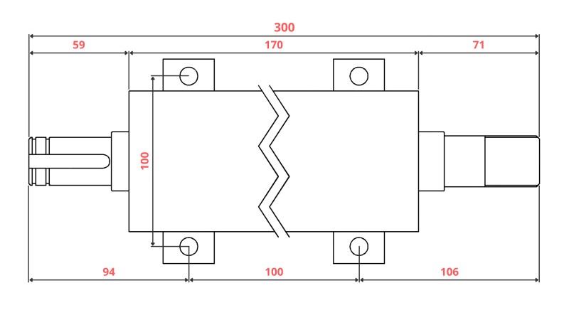 ARBRE DE SCIE CIRCULAIRE EN FONTE 300MM (FILETAGE DROIT)