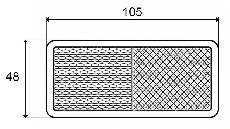 REFLECTOR RECTANGULAR ALB 105X48 (10PCS)