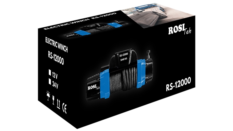 24 V TROLIU ELECTRIC RS-12000 - 5440 kg - FRÂNGHIE SINTETICĂ - ECO