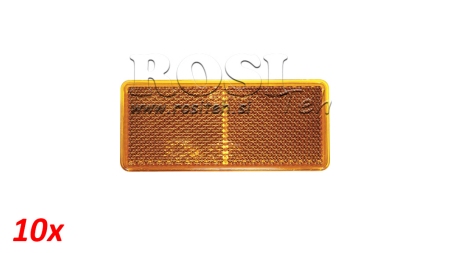 REKTANGULÆRE REFLEKTORER ORANSJE 105X48 (10STK)