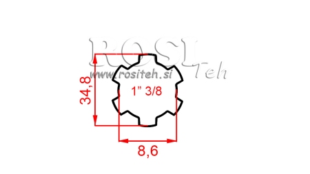 KARDANADAPTERI 1-3/8 STANDARDI (100 mm)