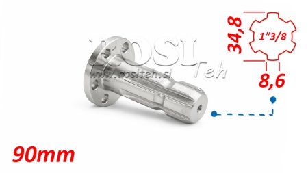 P.T.O. АДАПТЕР С ФЛАНЕЦ 6 ДУПКИ  1 3/8