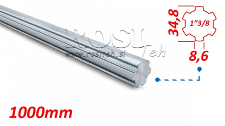 ARBRE CANELÉ CARDAN 1-3/8 (1000 mm)